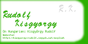 rudolf kisgyorgy business card